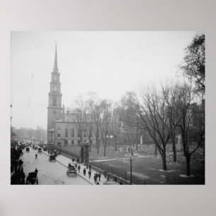 Park Street Church och Granary Burial Ground Poster