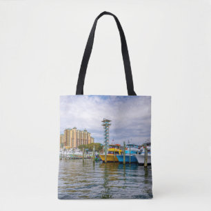 Parkad Boats Destin Florida Harbour Tote Bag Tygkasse