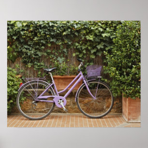 Parkad cykel, Pienza, Italien, Toscana Poster