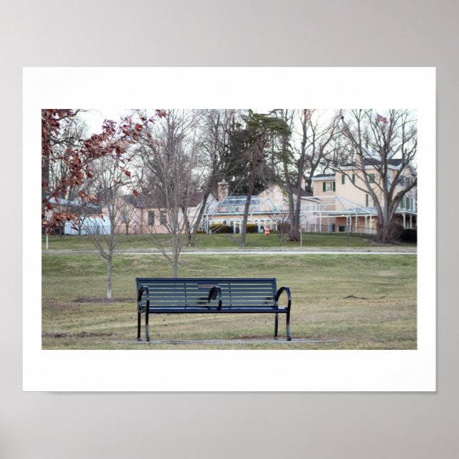 Parkbänk Foto Poster (Framsidan)