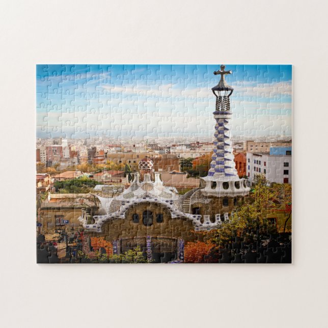Parken Güell Gaudí Barcelona. Pussel (Horisontell)