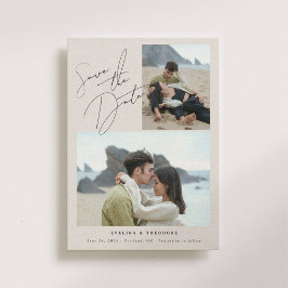 Parker 2-foto Modern Bröllop spara datum Datumet