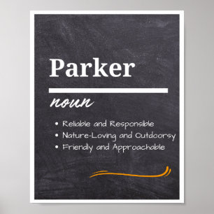 Parker, Boy Personlig Namn Definition Poster