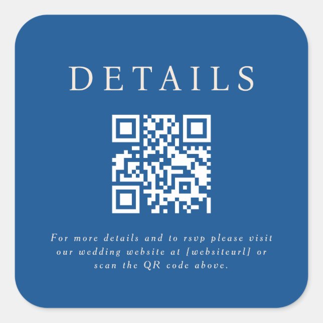Parker Bröllop QR-kod Fyrkantigt Klistermärke (Framsida)