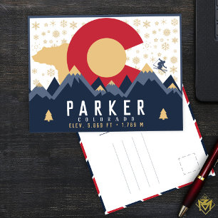Parker Colorado Mountain Co Ski Vintage Vykort