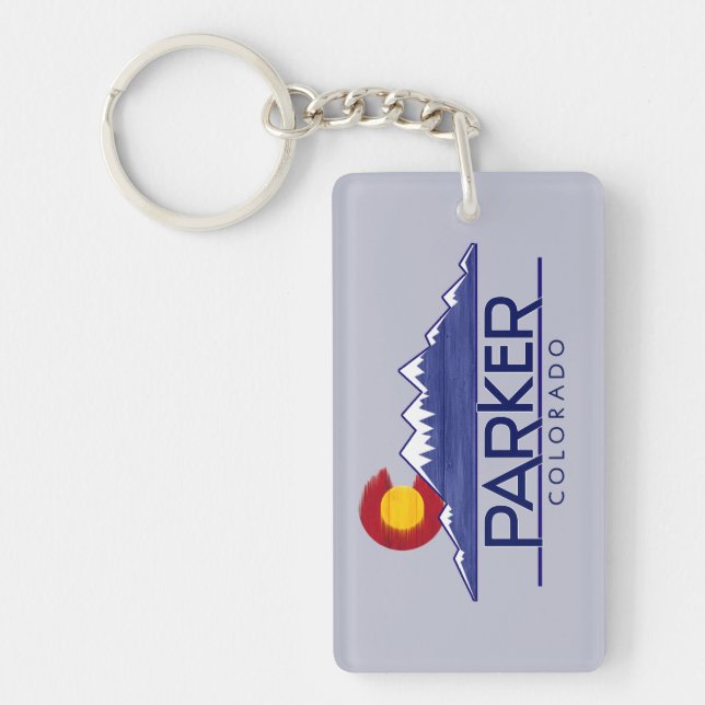Parker Colorado trä berg nyckelring (Framsidan)