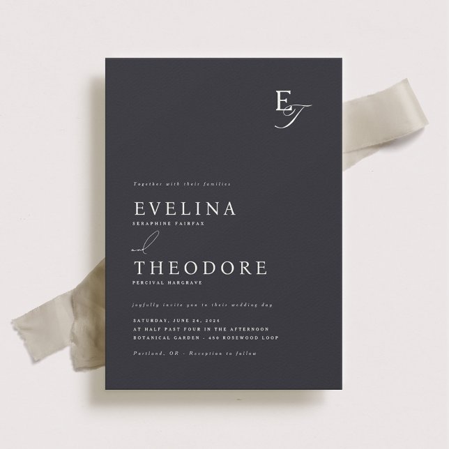 Parker Monogram bröllopsinbjudan Inbjudningar (Skapare uppladdad)