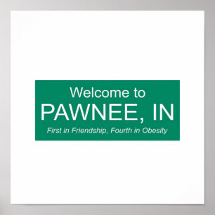 parker och rec välkommen till pawnee poster