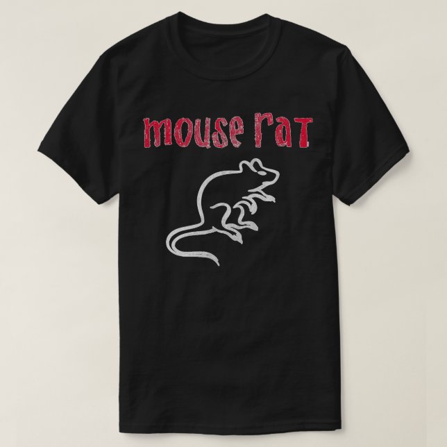 Parker & Recretion Mouse Råtta Logotyp är stressad T Shirt (Design framsida)
