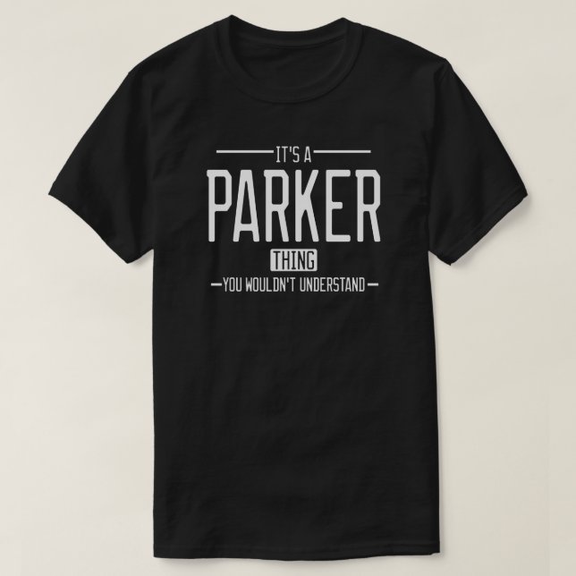 Parker roligt efternamn, roligt familj t shirt (Design framsida)