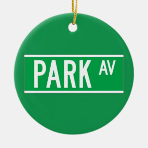 Parkera Av., den New York gatan undertecknar Julgransprydnad Keramik