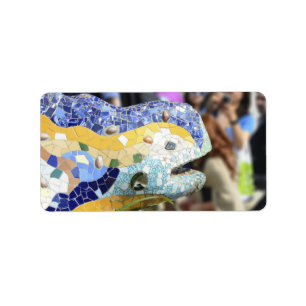 Parkera den Guell drakeetiketten Adressetikett