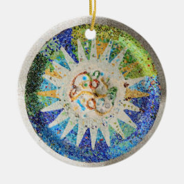 Parkera den Guell mosaikprydnaden Julgransprydnad Keramik