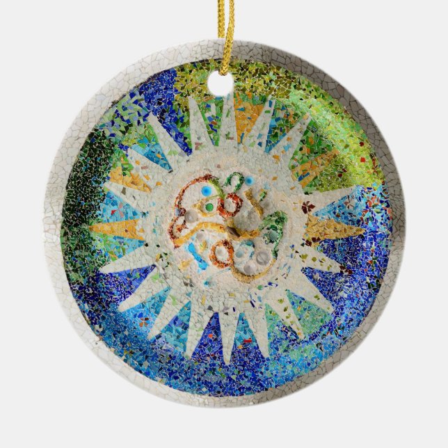 Parkera den Guell mosaikprydnaden Julgransprydnad Keramik (Framsidan)