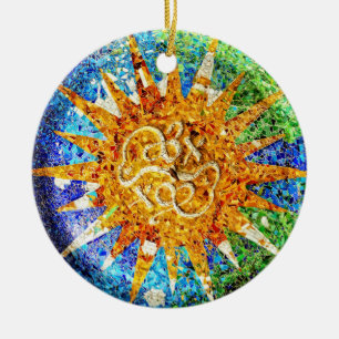 Parkera den Guell mosaikprydnaden Julgransprydnad Keramik