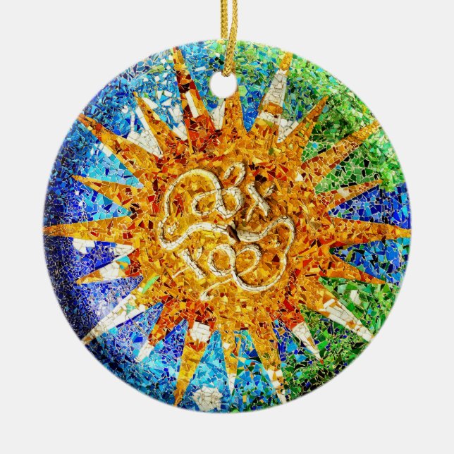 Parkera den Guell mosaikprydnaden Julgransprydnad Keramik (Framsidan)