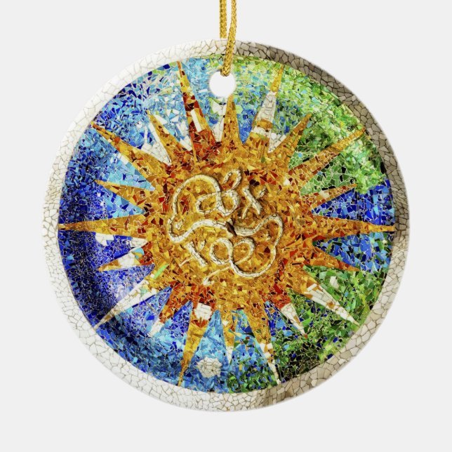 Parkera den Guell mosaikprydnaden Julgransprydnad Keramik (Framsidan)