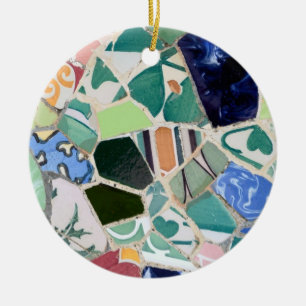 Parkera den Guell mosaikprydnaden Julgransprydnad Keramik