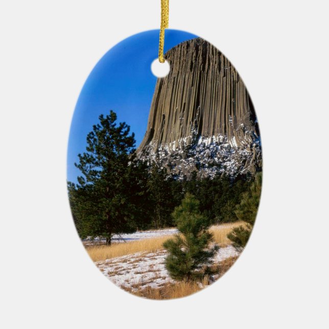 Parkera djävulartornmonumentet Wyoming Julgransprydnad Keramik (Framsidan)