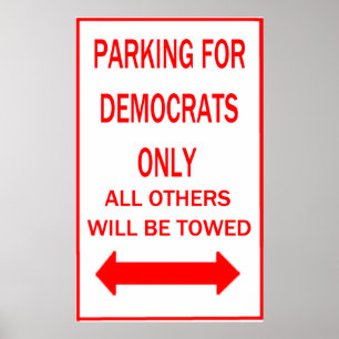 Parkera för demokrater endast poster
