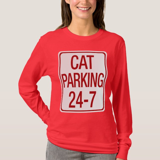 Parkera för katt t-shirt (Framsida)