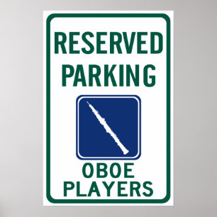Parkera för Oboe spelare Poster