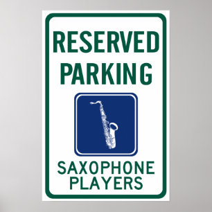 Parkera för saxofonspelare poster