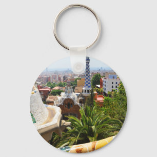 Parkera Guell i Barcelona, Spanien Nyckelring