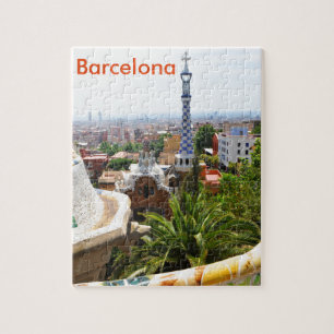 Parkera Guell i Barcelona, Spanien Pussel