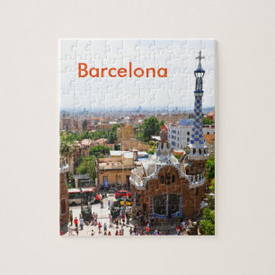 Parkera Guell i Barcelona, Spanien Pussel