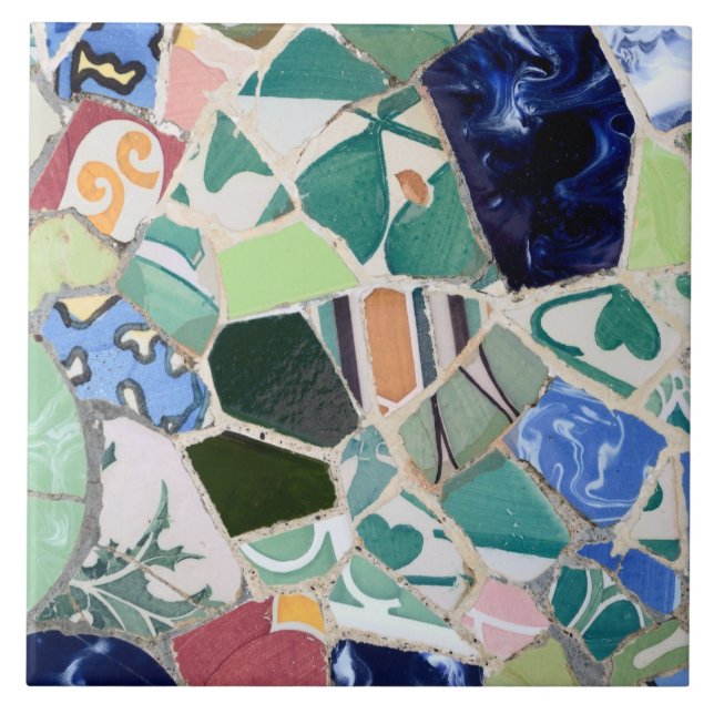 Parkera Guell mosaik belägger med tegel Kakelplatta (Framsidan)