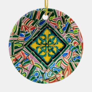 Parkera Guell mosaik Julgransprydnad Keramik