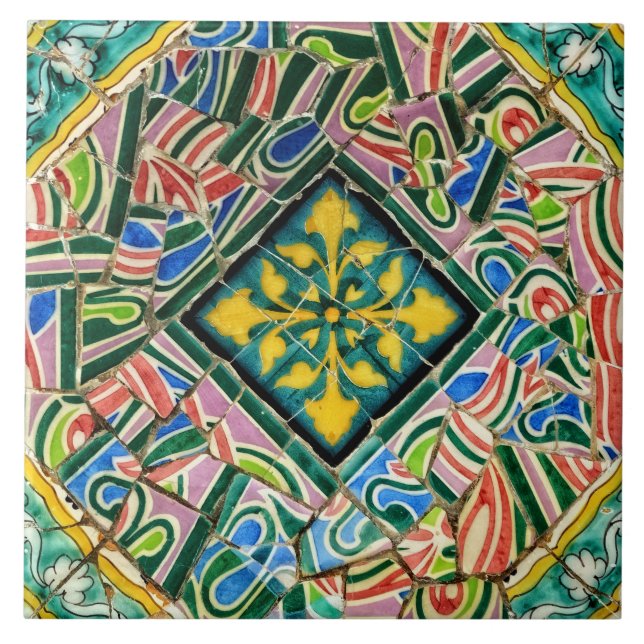 Parkera Guell mosaik Kakelplatta (Framsidan)