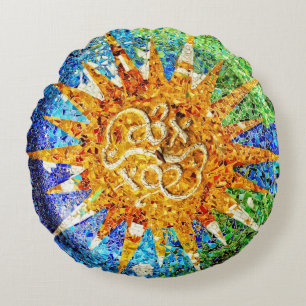 Parkera Guell mosaik Rund Kudde