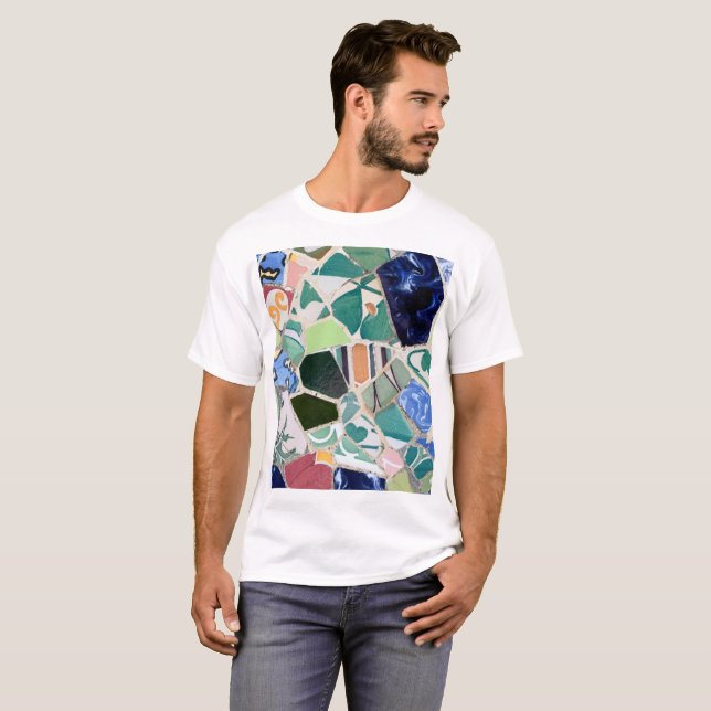 Parkera Guell mosaik T Shirt (Hel framsida)