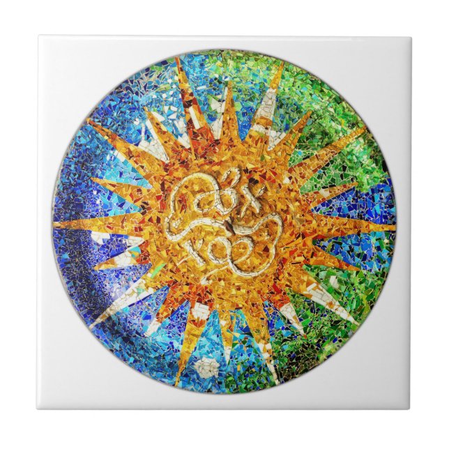 Parkera Guellmosaikpanel Kakelplatta (Framsidan)