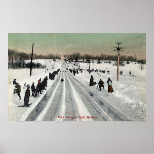 Parkera kälkeglidbanan ViewMontreal, Kanada Poster