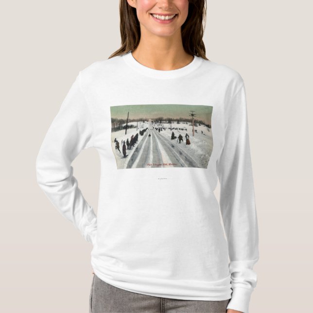 Parkera kälkeglidbanan ViewMontreal, Kanada T-shirt (Framsida)