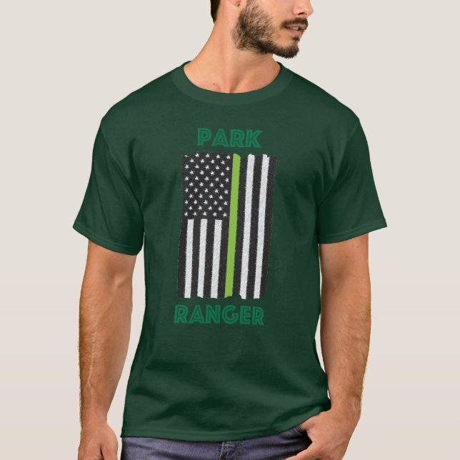 Parkera skogsvaktareflaggaT-tröja T Shirt (Framsida)