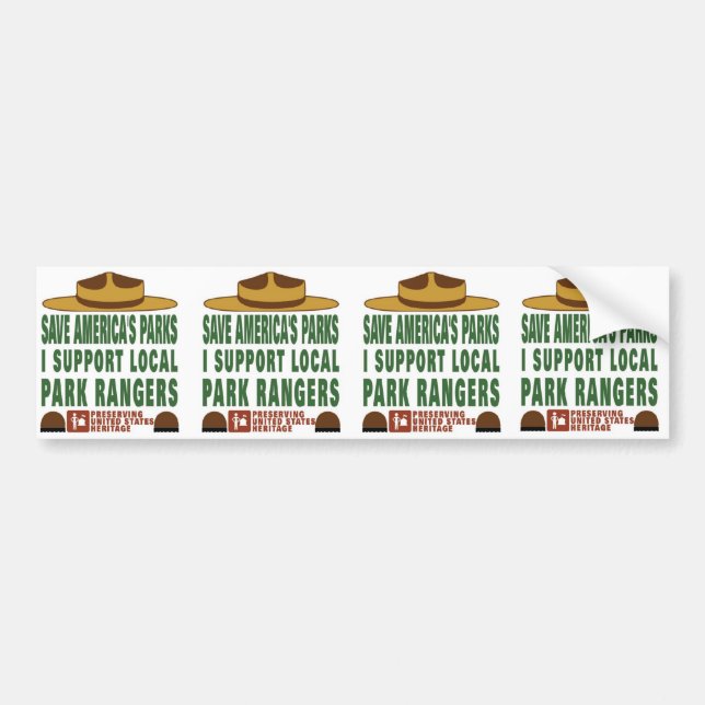 parkera skogsvaktaren bumper_sticker_x4 bildekal (Framsidan)