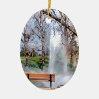 Parkera tar av planet julgransprydnad keramik