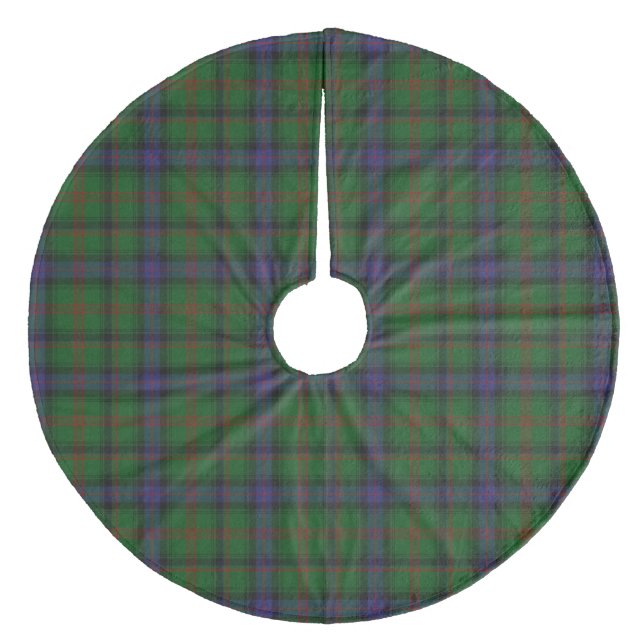 Parkera tartan grönt blue plaid julgransmatta fleece (Framsidan)