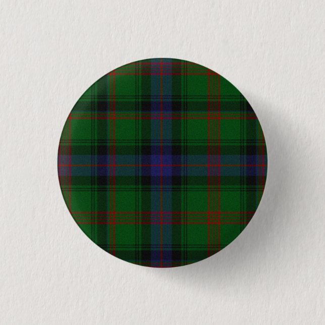 Parkera tartan grönt blue plaid knapp (Framsida)