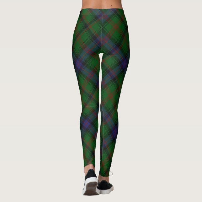Parkera tartan grönt blue plaid leggings (Baksida)
