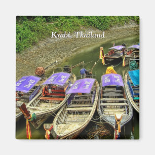Parkerade vattentaxiar: Krabi Thailand magnet