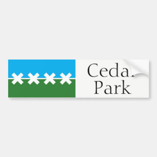 parkerar stadsflagga 2016 av cederträ, den Texas Bildekal