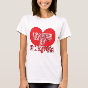 Parkerat hjärta i Boston lustig Slogan Tee Shirt