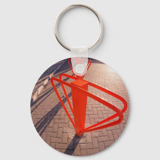 Parkering av cyklar i gatuslutningen nyckelring