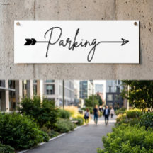 Parkering riktningsskylt vänster, festpil Affisch