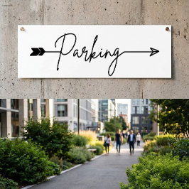 Parkering riktningsskylt vänster, festpil Affisch